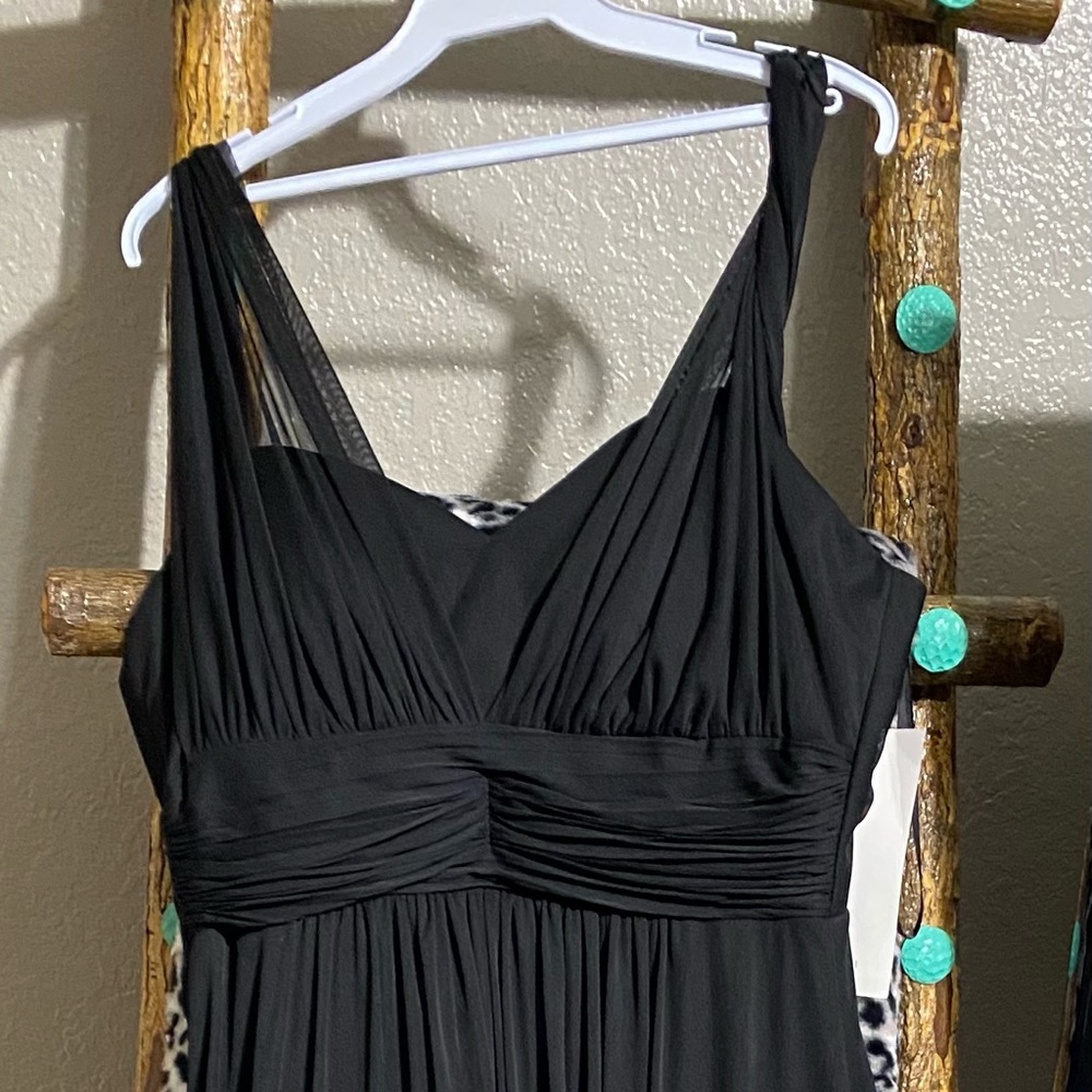 Black floor length bridesmaids dress